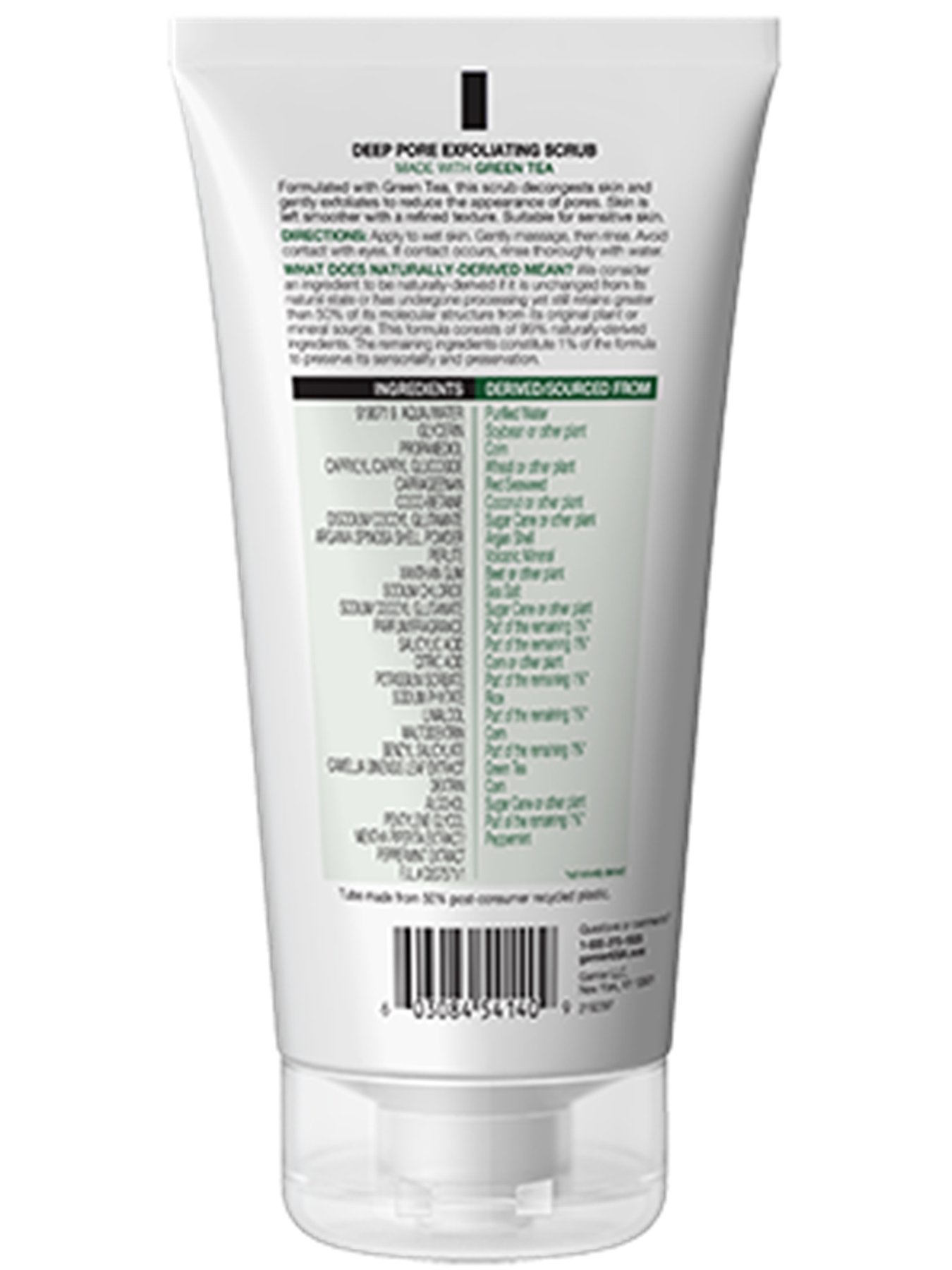 Back view of Deep Pore Exfoliating Face Scrub with Green Tea.